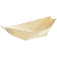EcoChoice 4 1/2" Disposable Wooden Food Boat - 100/Pack