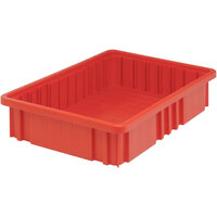 Quantum 16 1/2" x 10 7/8" x 3 1/2" Heavy-Duty Red Dividable Container DG92035RD