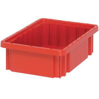 Quantum 10 7/8" x 8 1/4" x 3 1/2" Heavy-Duty Red Dividable Container DG91035RD
