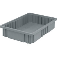 Quantum 16 1/2" x 10 7/8" x 3 1/2" Heavy-Duty Gray Dividable Container DG92035GY