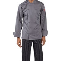 Uncommon Chef Vigor Pro Vent Unisex Lightweight Slate Customizable Long Sleeve Chef Coat with Mesh Back 0705 - S