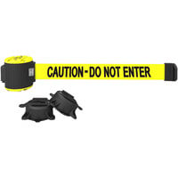 Banner Stakes 30' Yellow "Caution - Do Not Enter" Magnetic Wall Mount Belt Barrier MH5002