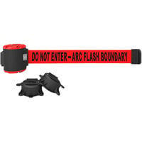 Banner Stakes 30' Red "Do Not Enter - Arc Flash Boundary" Magnetic Wall Mount Belt Barrier with Light Kit MH5009L