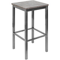 BFM Seating Trent Clear Coated Steel Backless Barstool with Relic Rustic Copper Seat