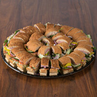 Solut Aqueous Coated Corrugated Black Catering / Deli Tray 16 inch - 50/Case