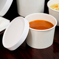 Choice 12 oz. Double Poly-Coated White Paper Food Cup with Vented Paper Lid - 250/Case