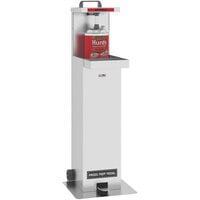Lakeside 159867 Safe Serv Stainless Steel Hands-Free 1-Pump Condiment Dispenser Station with Foot Pump