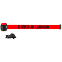 Banner Stakes 15' Red "Do Not Enter - Arc Flash Boundary" Magnetic Wall Mount Belt Barrier MH1511