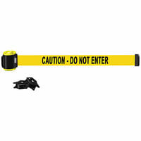 Banner Stakes 15' Yellow "Caution - Do Not Enter" Magnetic Wall Mount Belt Barrier MH1502