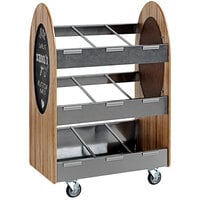 Lakeside 683 41" x 23 3/4" x 59 1/2" 3-Tier Merchandising Cart with Stainless Steel Adapter Bars and Laminate End Panels