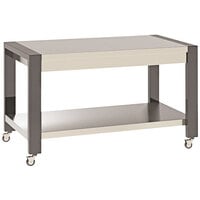 Lakeside 160681 32 inch x 60 inch x 37 inch Traveler Stainless Steel Mobile Serving Table