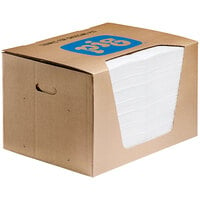 New Pig 20 inch x 15 inch Oil-Based Liquids Only Absorbent Heavy Weight Mat Pads with Dispenser Box MAT440 - 100/Box