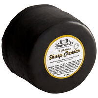 York Valley Cheese Company Druck's Sharp Yellow Cheddar Cheese Gem Wheel 3 lb. - 6/Case