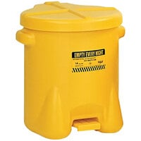 Eagle Manufacturing 14 Gallon Yellow Hands-Free Oily Waste Can 937FLY