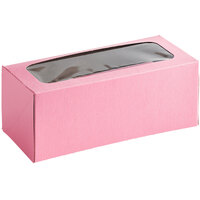 Baker's Mark 9" x 4" x 3 1/2" Pink Auto-Popup Window Donut / Bakery Box - 200/Case