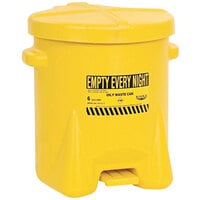 Eagle Manufacturing 6 Gallon Yellow Hands-Free Oily Waste Can 933FLY