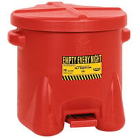 Eagle Manufacturing 10 Gallon Red Hands-Free Oily Waste Can 935FL