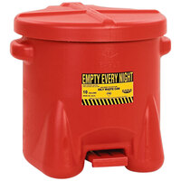 Eagle 6-Gallon Oily Waste Can - Black Polyethylene, Foot Pedal Open, Meets OSHA/NFPA Standards