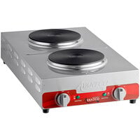 Avantco 177EB200A Single Burner Solid Top Stainless Steel Portable Electric Hot Plate - 1,500W, 120V