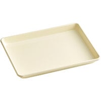 Baker's Lane Quarter Size 18 Gauge Non-Stick 9 1/2" x 13" Ivory Wire in Rim Aluminum Bun / Sheet Pan / Tray