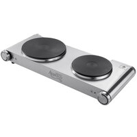 Avantco 177EBS102 Double Burner Solid Top Portable Electric Hot Plate - 1,800W, 120V