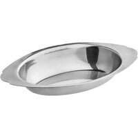Choice 8 oz. Stainless Steel Oval Au Gratin Dish