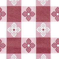 Intedge 52 inch x 90 inch Burgundy Gingham Vinyl Table Cover with Flannel Back