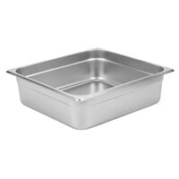 Choice 2/3 Size 4 inch Deep Anti-Jam Stainless Steel Steam Table / Hotel Pan - 24 Gauge