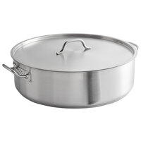 30 Qt. Stainless Steel Heavy-Duty Brazier with Cover