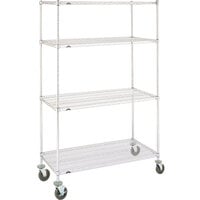 Metro Super Erecta N566EBR Brite Mobile Wire Shelving Unit with Polyurethane Casters 24 inch x 60 inch x 69 inch