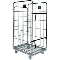 Vestil 35 1/4" x 28 1/4" x 69 11/16" Gray Steel 1 Shelf Foldable / Nestable Roller Container ROL-80