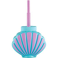 Amscan 13.9 oz. Plastic Seashell Sippy Cup - 12/Pack