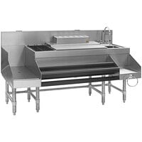 Eagle Group CCS-72-2-10 Spec-Bar 72 inch Stainless Steel Combination Cocktail Station with 18 inch Recessed Workboard and 10 Circuit Cold Plate