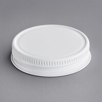 48/400 White Metal Lid with Plastisol Liner - 2400/Case
