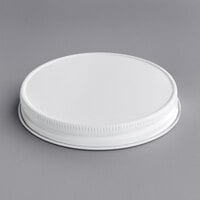 89/400 White Metal Lid with Plastisol Liner with Plastisol Liner - 525/Case