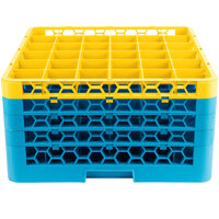 Carlisle RG36-4C411 OptiClean 36 Compartment Yellow Color-Coded Glass Rack with 4 Extenders