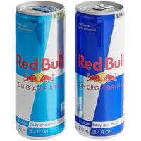 Red Bull Original and Sugar Free Assorted Variety Energy Drink 8.4 fl. oz. Can - 48/Case