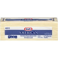 Kraft Sliced 120-Slice White American Cheese 5 lb. - 4/Case