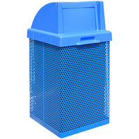 Wausau Tile MF3052 35 Gallon Steel Square Customizable Trash Receptacle with Plastic Push-Door Top