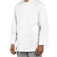 Uncommon Chef Palermo Cotton Unisex White Customizable Executive Long Sleeve Chef Coat 0440C - XS