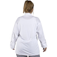 Uncommon Threads Barbados Pro Vent Unisex White Customizable Long Sleeve Chef Coat with Mesh Back 0481 - L