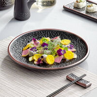 Sample- Acopa Heika 10 inch Black Matte Textured Coupe Stoneware Plate