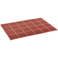 Choice 39 inch x 58 1/2 inch Heavy-Duty Red Rubber Straight Edge Grease-Resistant Anti-Fatigue Floor Mat - 7/8 inch Thick