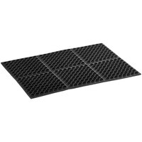 Choice 2' x 3' Black Rubber Straight Edge Anti-Fatigue Floor Mat - 3/4 inch Thick