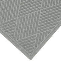 M+A Matting WaterHog Eco Premier 3' x 10' Grey Ash Mat with Fashion Fabric Border and Universal Cleated Backing