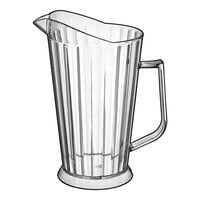 RW Base 32 oz Clear Plastic Water Pitcher - 4 1/4 x 4 1/4 x 6 3/4 - 1  count box