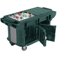 Cambro VBRUT5519 Kentucky Green 5' Versa Ultra Work Table with Storage and Standard Casters