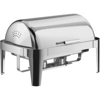 Acopa Supreme 8 Qt. Full Size Chrome Accent Roll Top Chafer