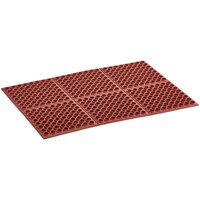 Choice 2' x 3' Red Rubber Straight Edge Grease-Resistant Anti-Fatigue Floor Mat - 3/4 inch Thick