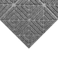 M+A Matting WaterHog 18 inch x 18 inch Square Medium Grey 1/4 inch Thick Geometric Carpet Tiles with Universal Cleated Backing - 12/Case